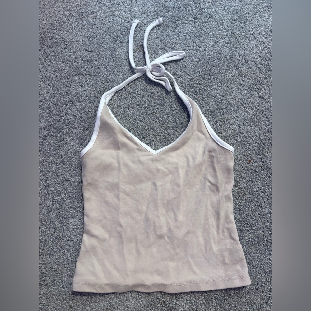 Elegant Cream Halter Top
